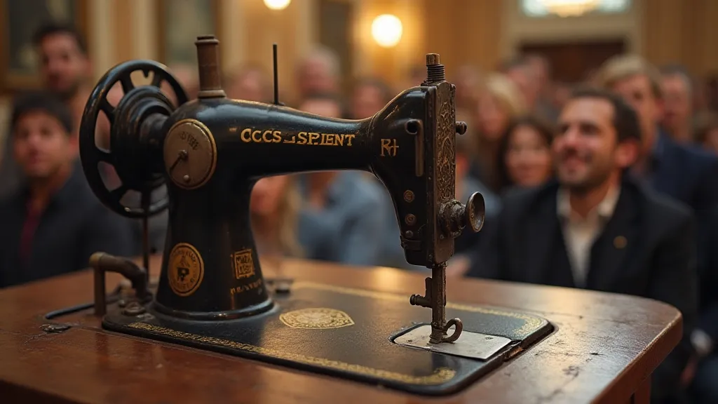 Vintage sewing machine at auction
