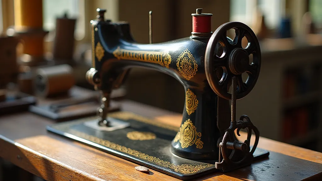 Restored Grover & Baker hand crank sewing machine