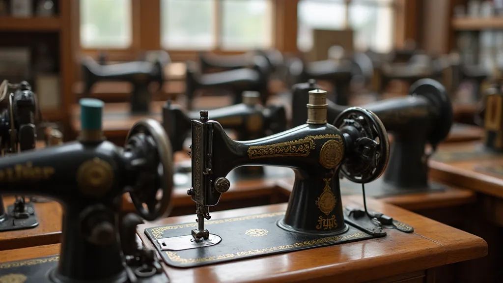 Display of Antique Sewing Machines