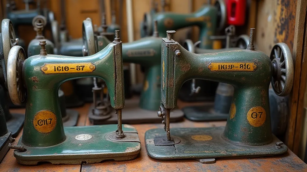 Collection of vintage sewing machine serial numbers