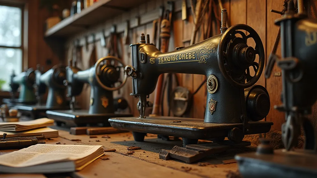 Collection of vintage sewing machines