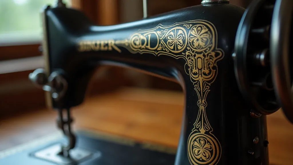 Singer 201 sewing machine with ornate decals