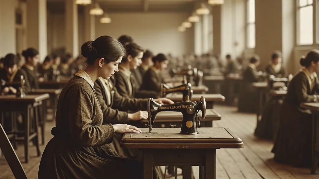 A Singer sewing machine factory in the late 19th century