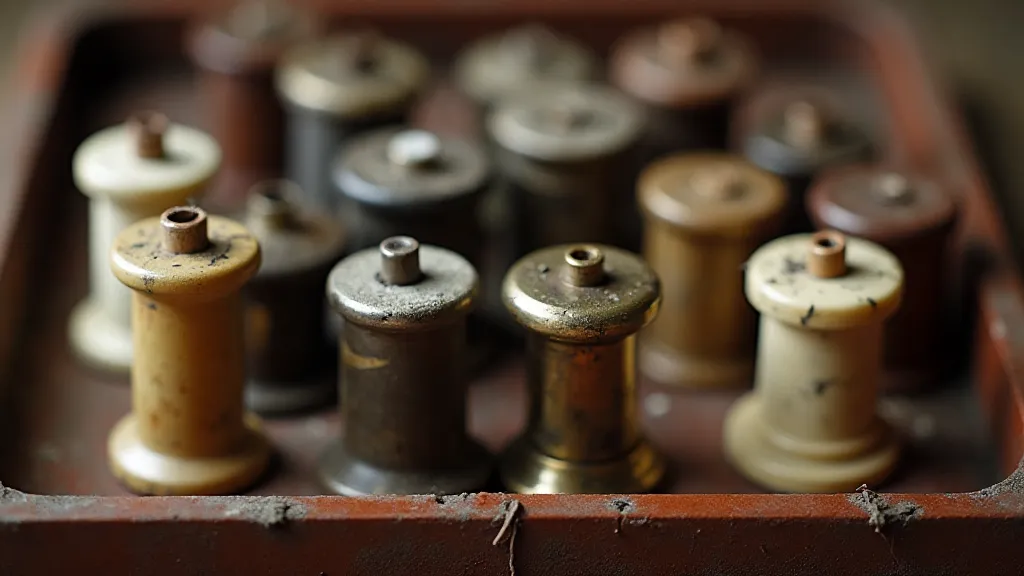Antique sewing machine bobbins